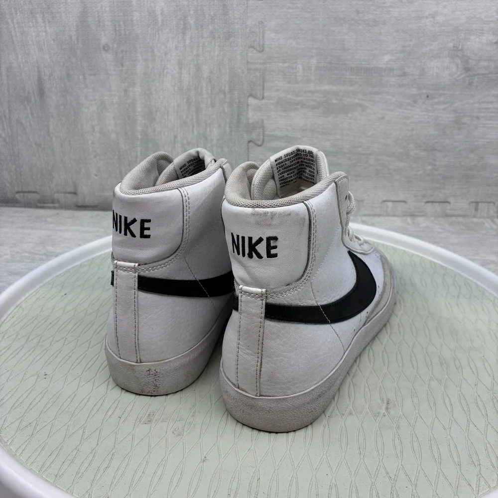 Nike Blazer Mid '77 GS White Leather Hi-Top Sneakers Youth 6Y DA4086-100